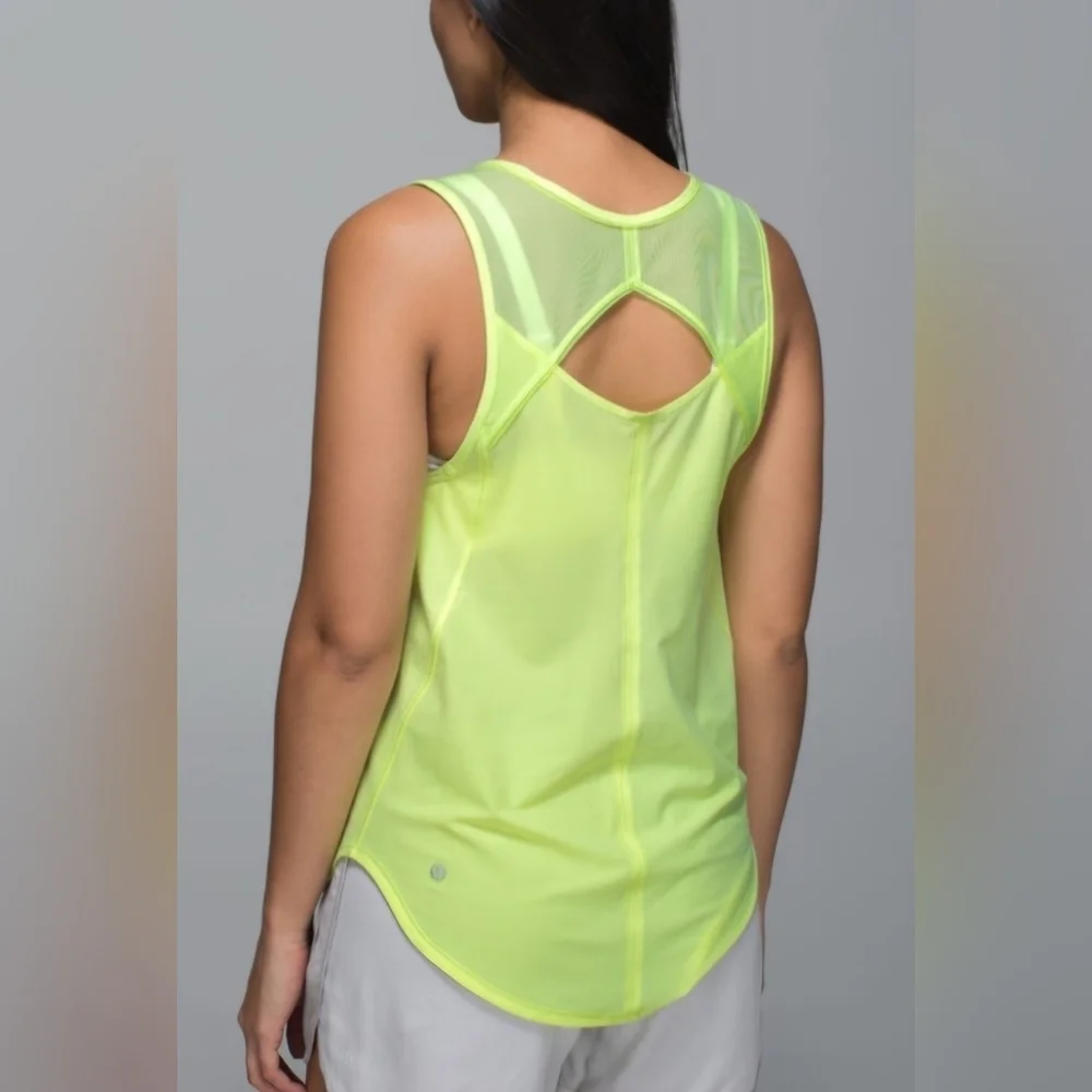 Lululemon Sculpt Tank Clear Mint Size 8 Mesh Back Lightweight Run Top - Picture 2 of 11